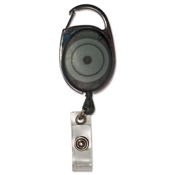 Advantus Carabiner-style Retractable Id Card Reel, 30" Extension, Smoke, 12-pack freeshipping - TVN Wholesale